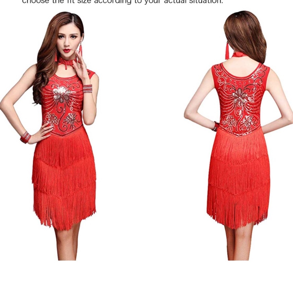 1920s Sequin Gatsby Fringed Flapper Dress